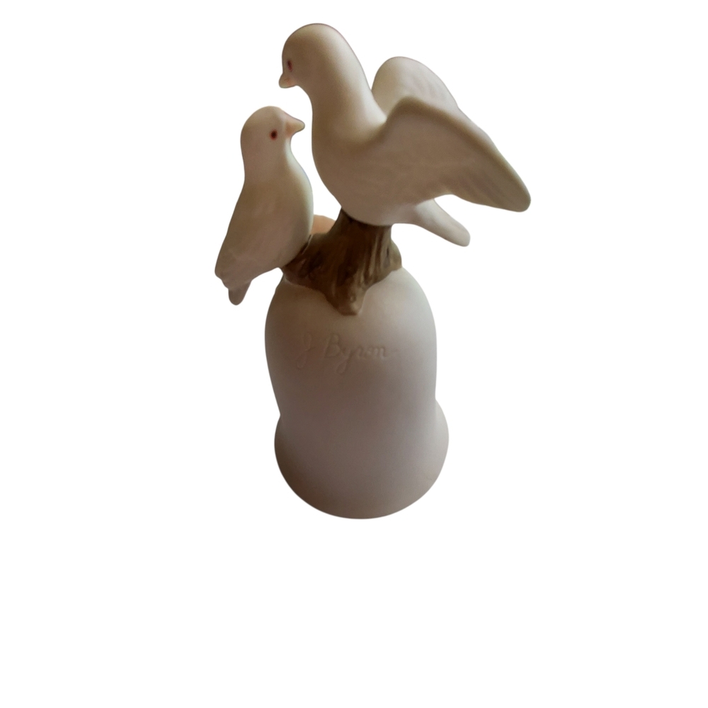 Vintage 1988 Jonathon Byron Porcelain Bell-Doves-Florals-American Signature Coll - Picture 12 of 13